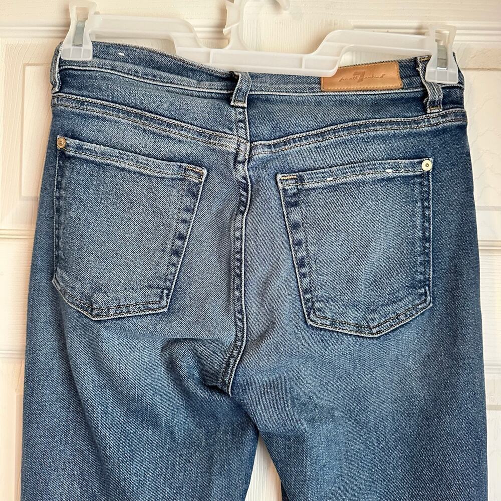 7 For All Mankind High Waist Ankle Skinny Blue Jean Size 28 Luxe Vintage Denim - Picture 6 of 7